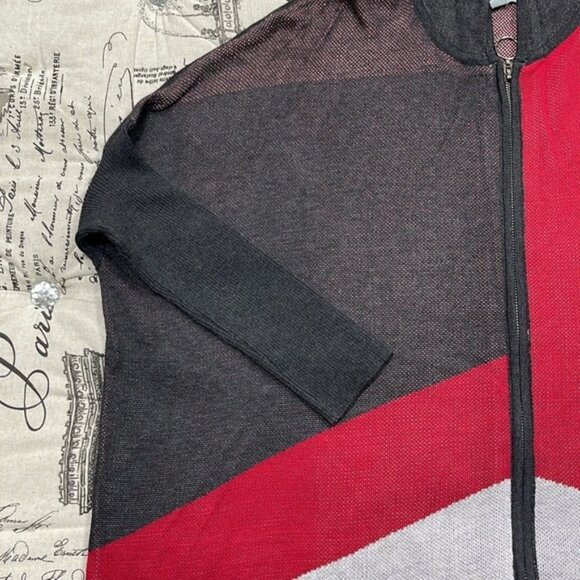 JOSEPH A Colorblock Hooded Zip Front Cardigan Sweater - Picture 7 of 7